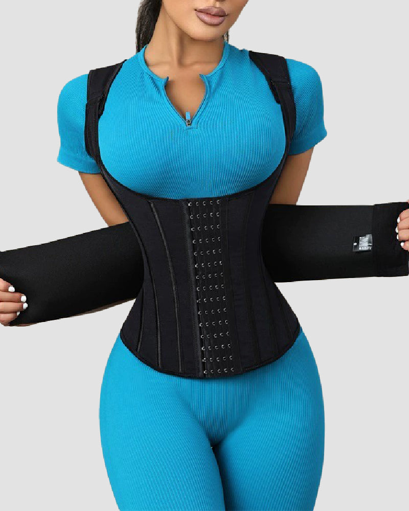 Steel Boned Mesh Waist Trainer Vest Breathable Abdominal Sculpting Belt Corset - By Qivii