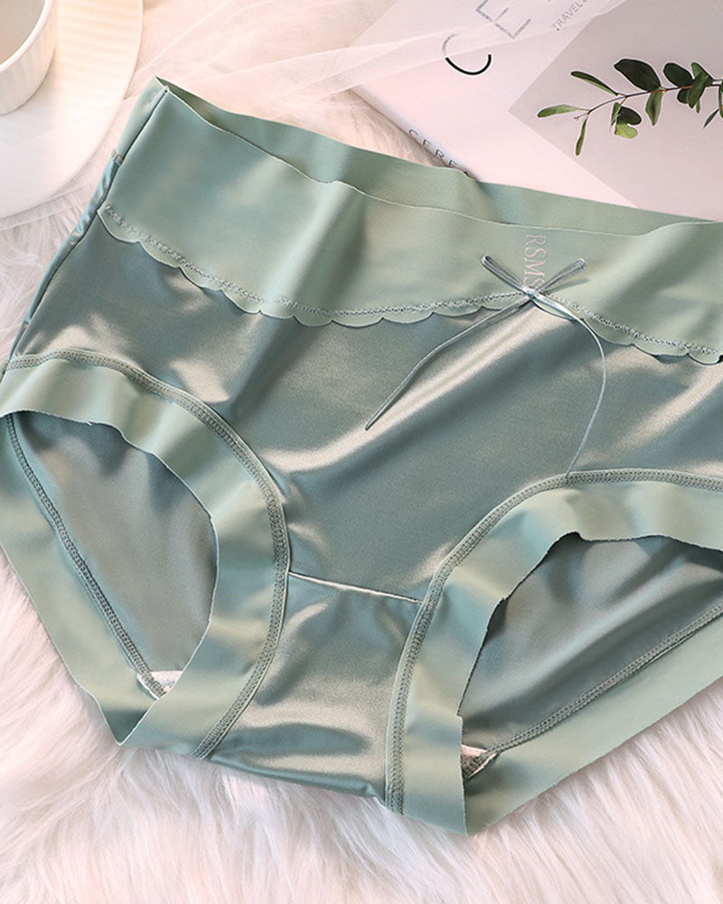 Luxury High Waist Tummy Control Satin Panties - By Qivii