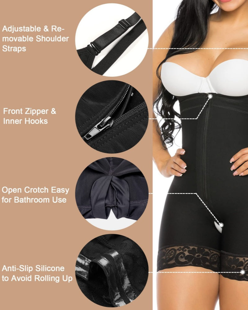 Shapshe® Slim Fajas Adjustable Straps Tummy Control Butt Lifter Shapewear - By Qivii
