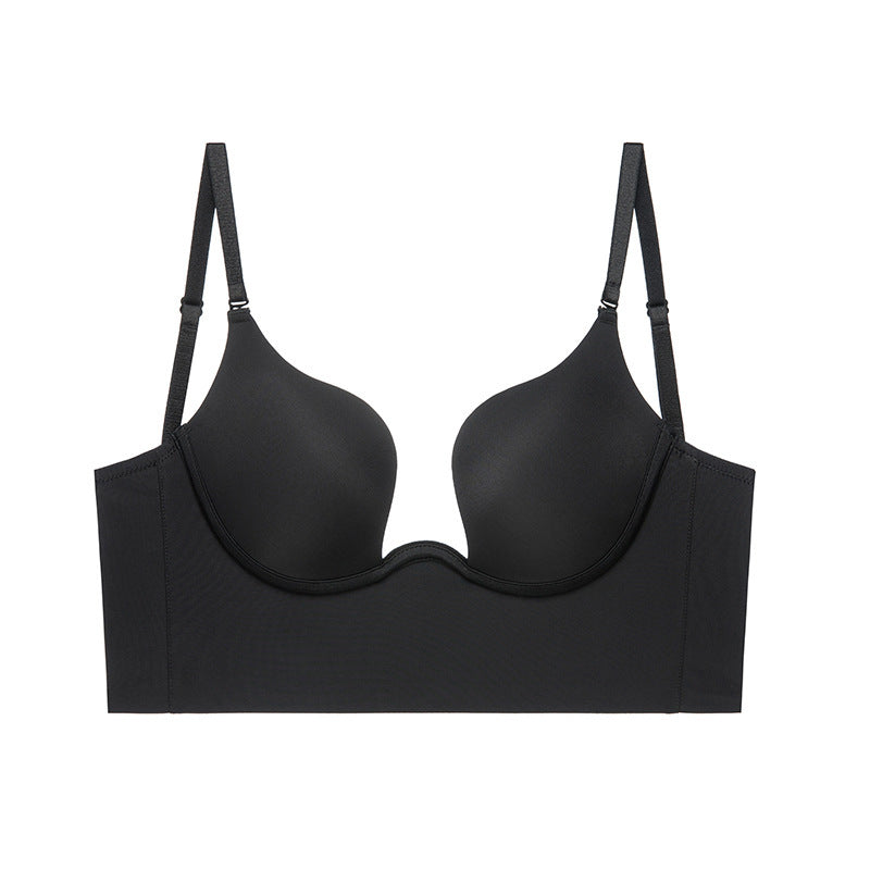 Backless Multiway Deep V Cup Underwire Push up Bra - By Qivii