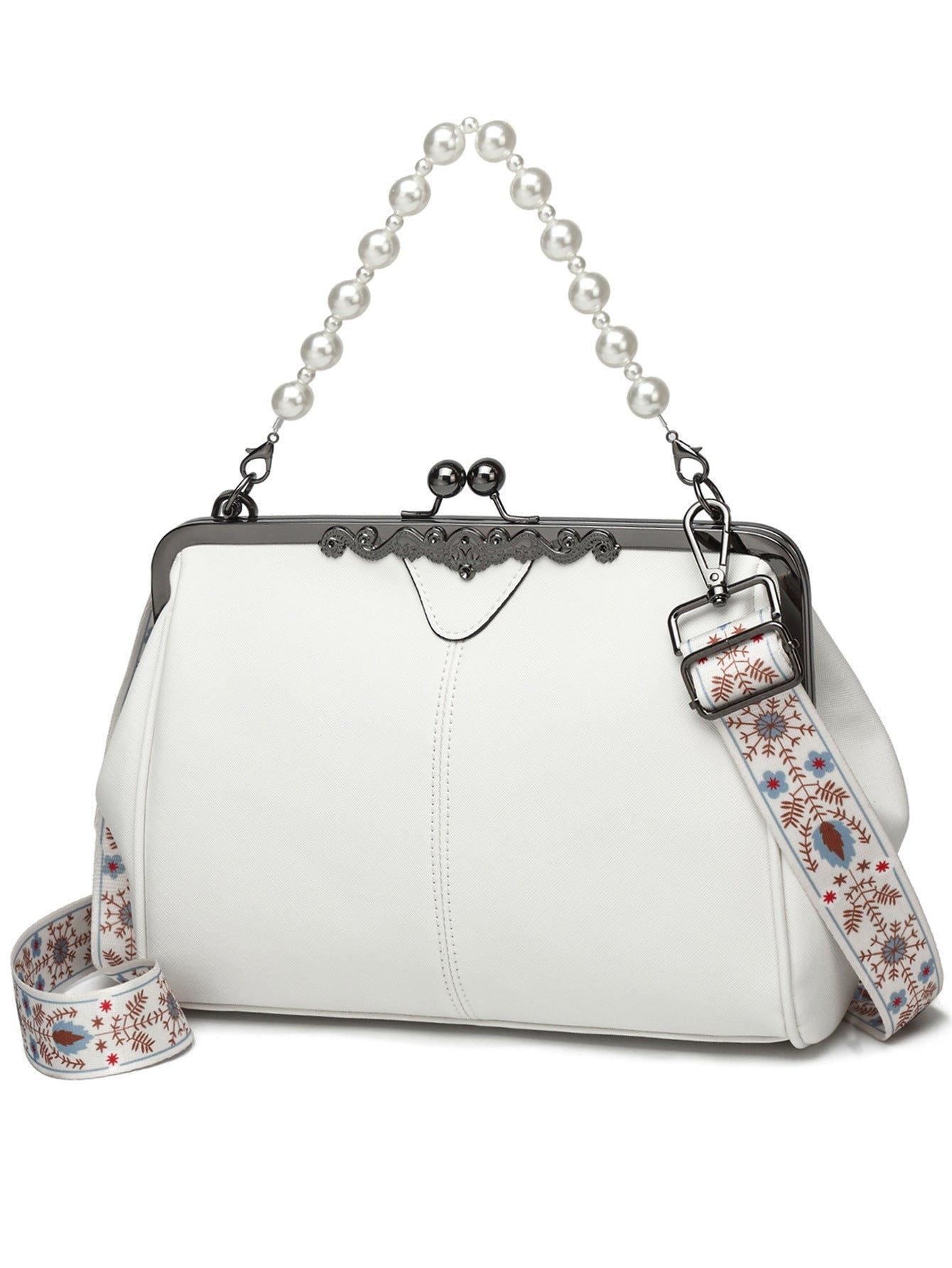 Women's British Vintage Oversized Bag – Multi-Way Shoulder/Tote Bag with Clip Closure