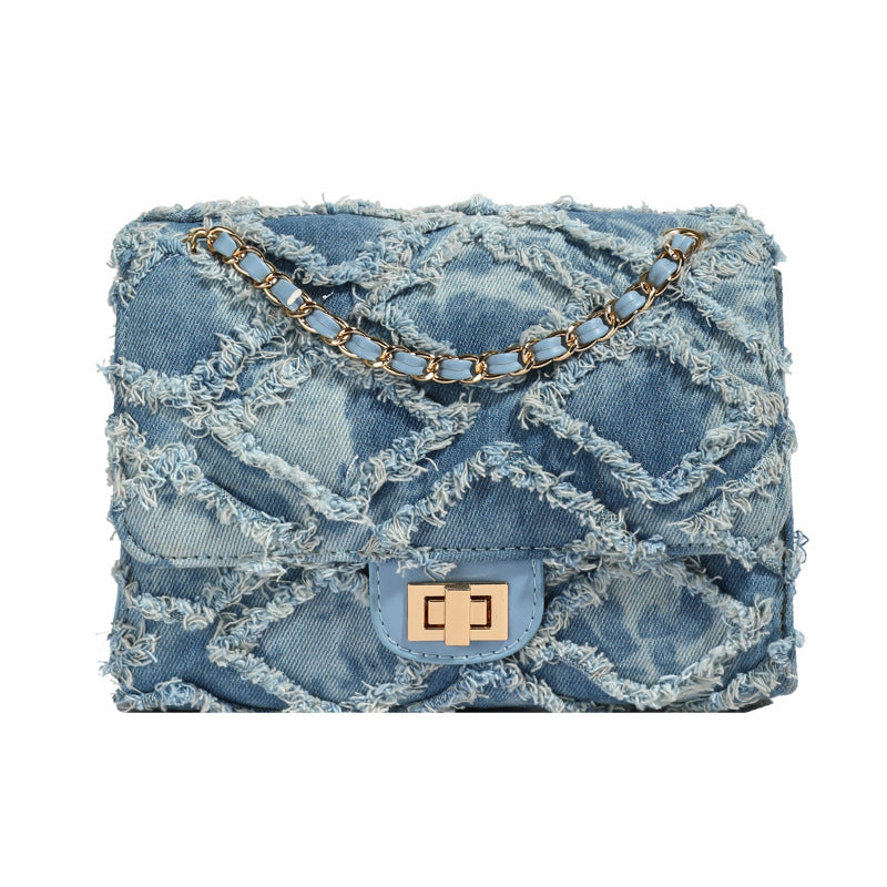 Women's Luxury Vintage Embossed Crossbody Bag – Argyle Quilted Denim Underarm Shoulder Bag for Women | Sophisticated Boho Chic
