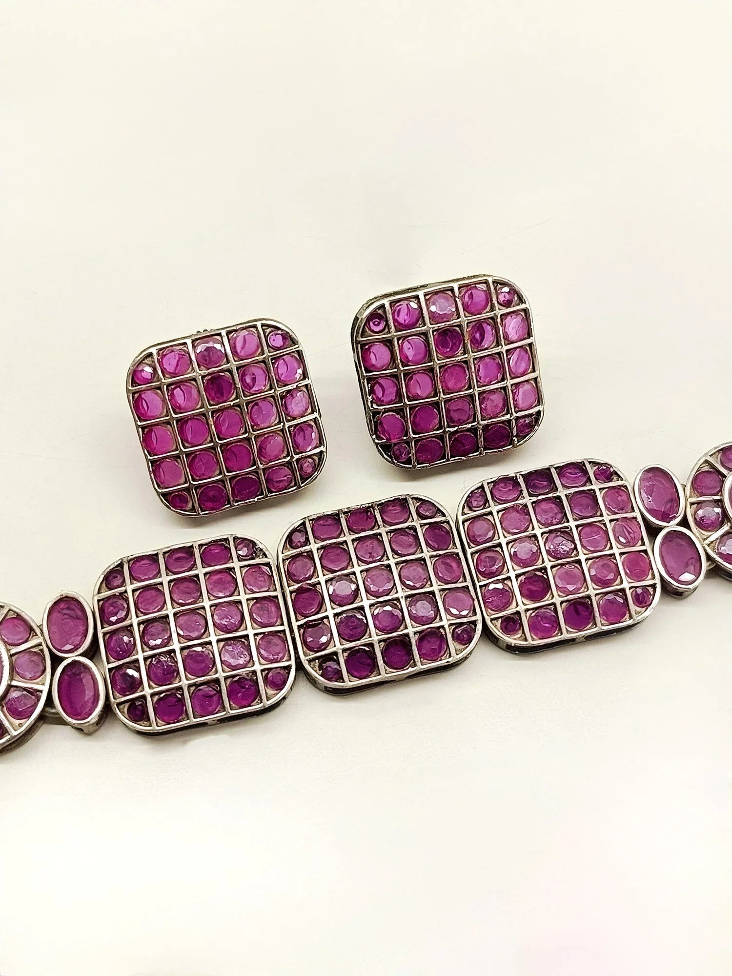 Irza Majenta Oxidized Choker Set