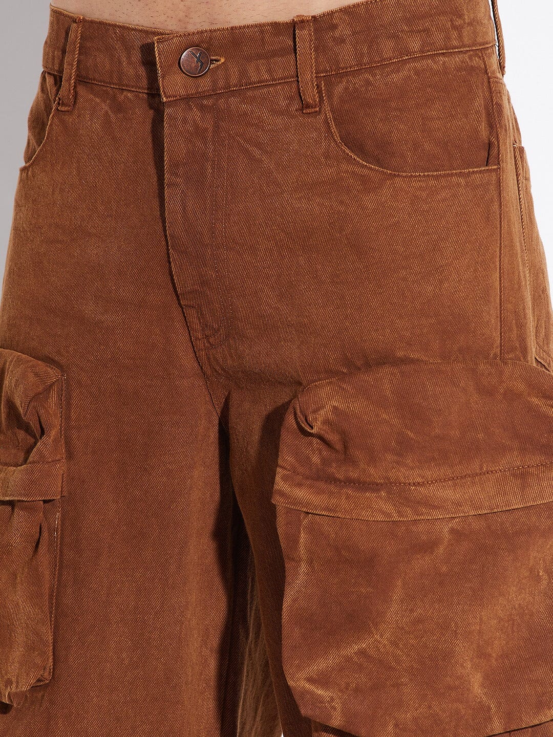 Brown Super Baggy Cargo Denim