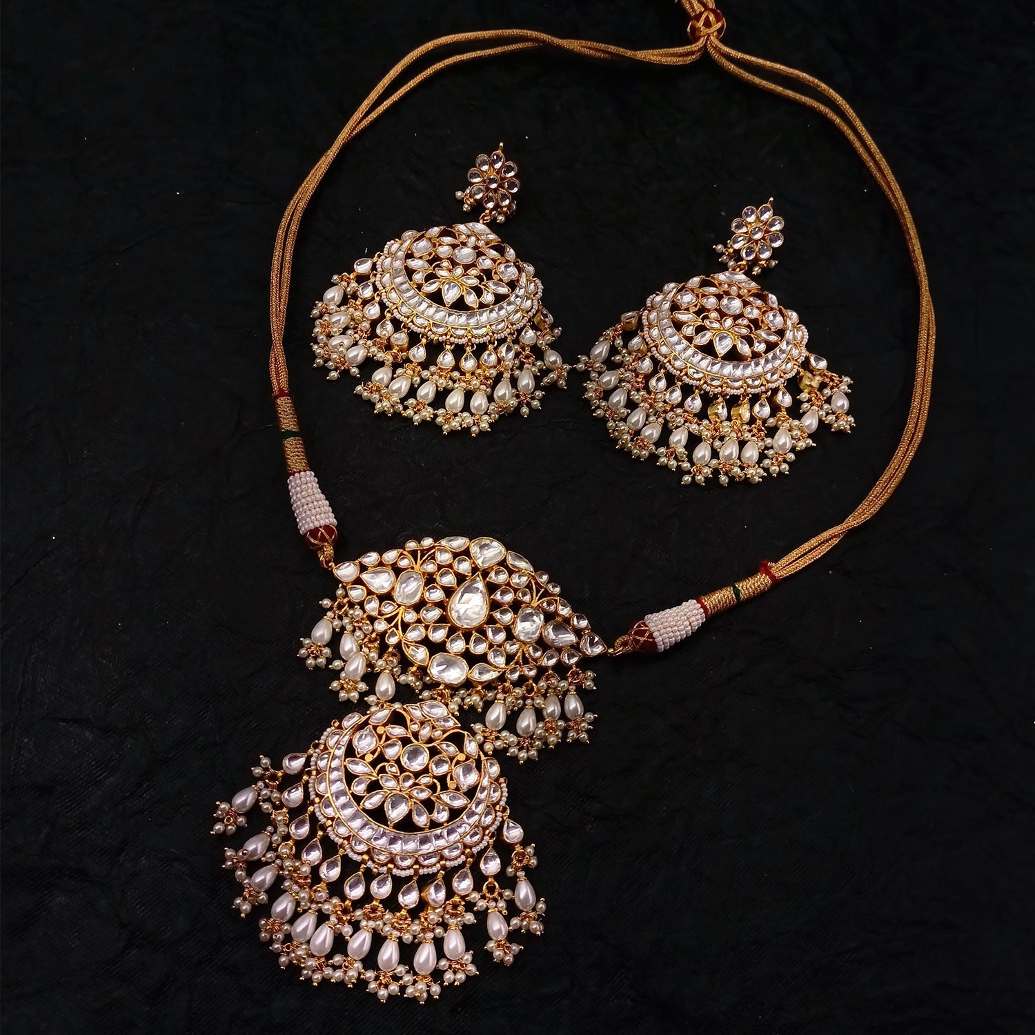 Zoya Bridal Pachi Kundan Set - qivii