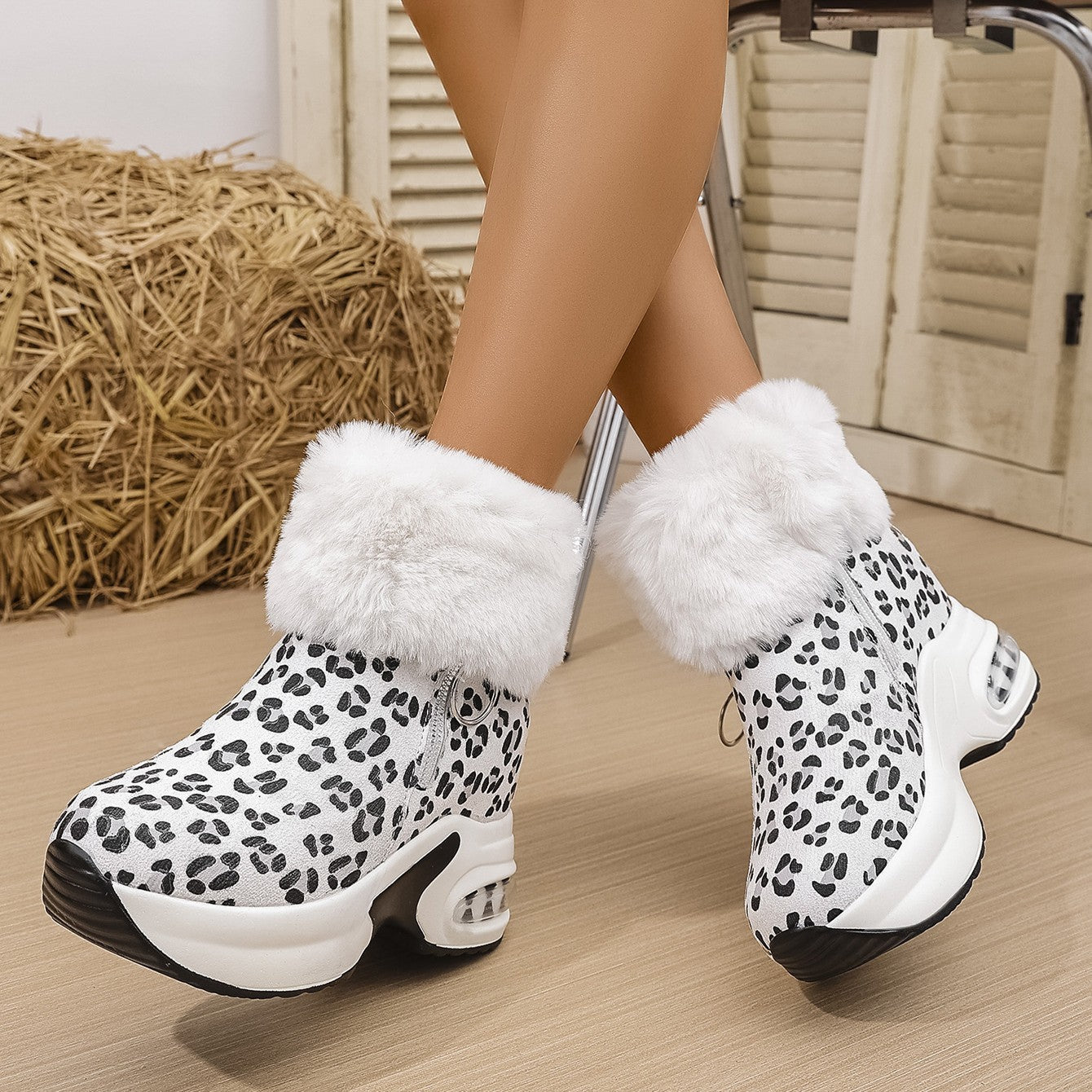 Women's Cozy-Chic Snow Boots - Plush Lined Faux Suede Platform Ankle Boots (US 4-10.5)