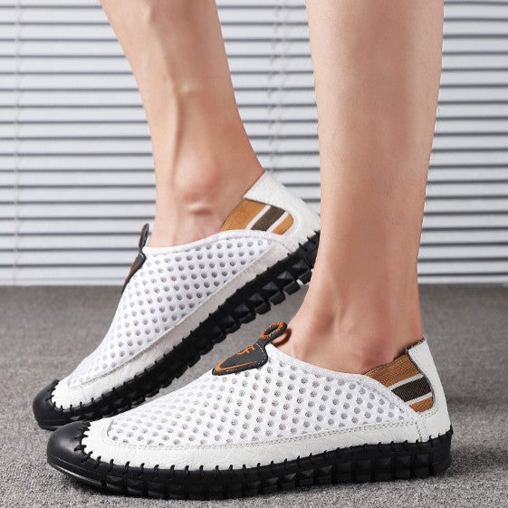 Hive Men’s Breathable Mesh Sneakers – Comfortable Large-Size Honeycomb Insole Shoes (US7-13)