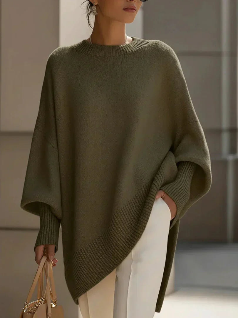 Mona | Cozy Oversized Knit Poncho Sweater by Qivii