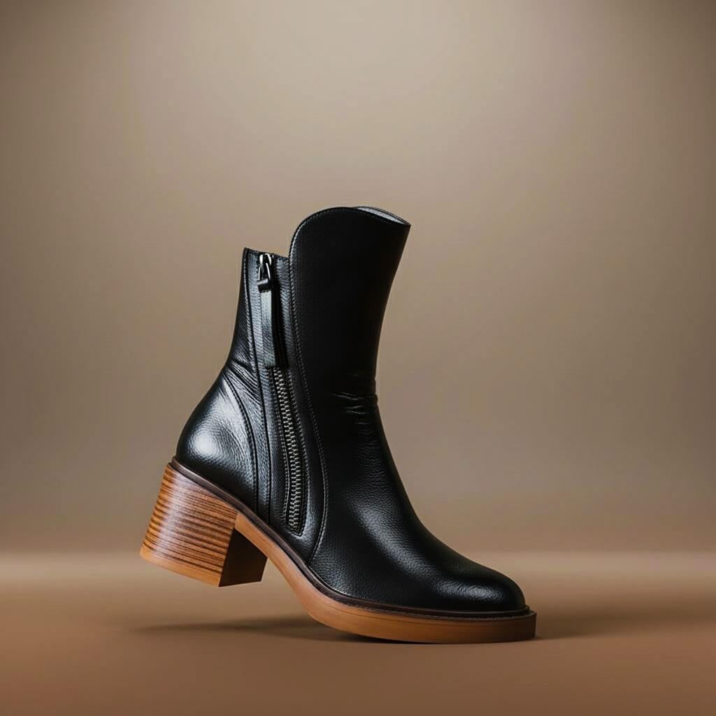 Aurelia Vellure Heel Ankle Boots - By Qivii