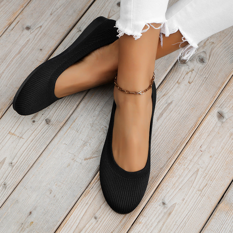 Women's Plus Size Round Toe Casual Driving Flats Comfortable Athleisure Loafers