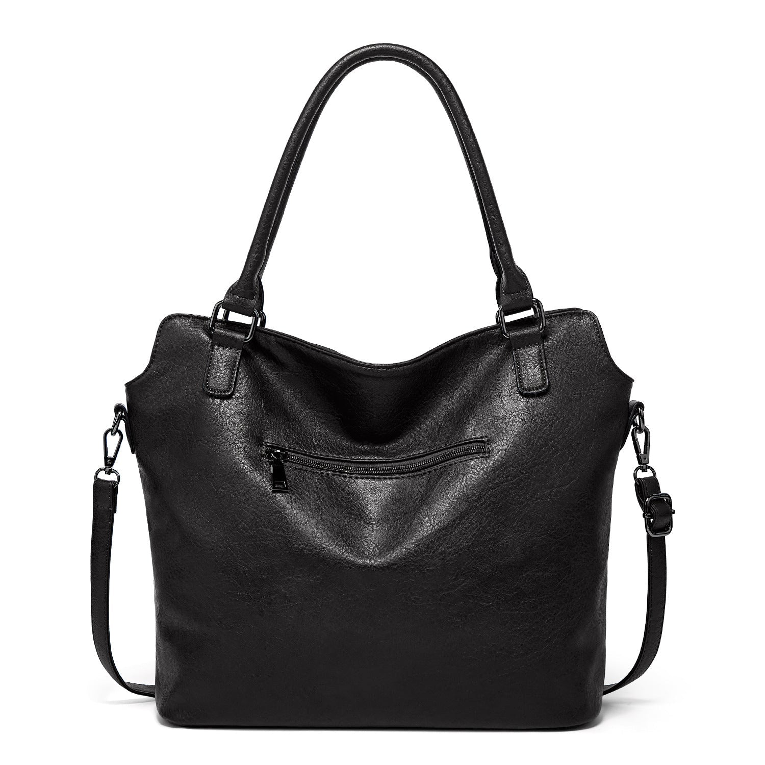 Ounamei Plaid Carry-All Hobo Tote Bag with Pouch for Women | PU Leather & Canvas Large-Capacity Shoulder & Crossbody Bag for Daily Use