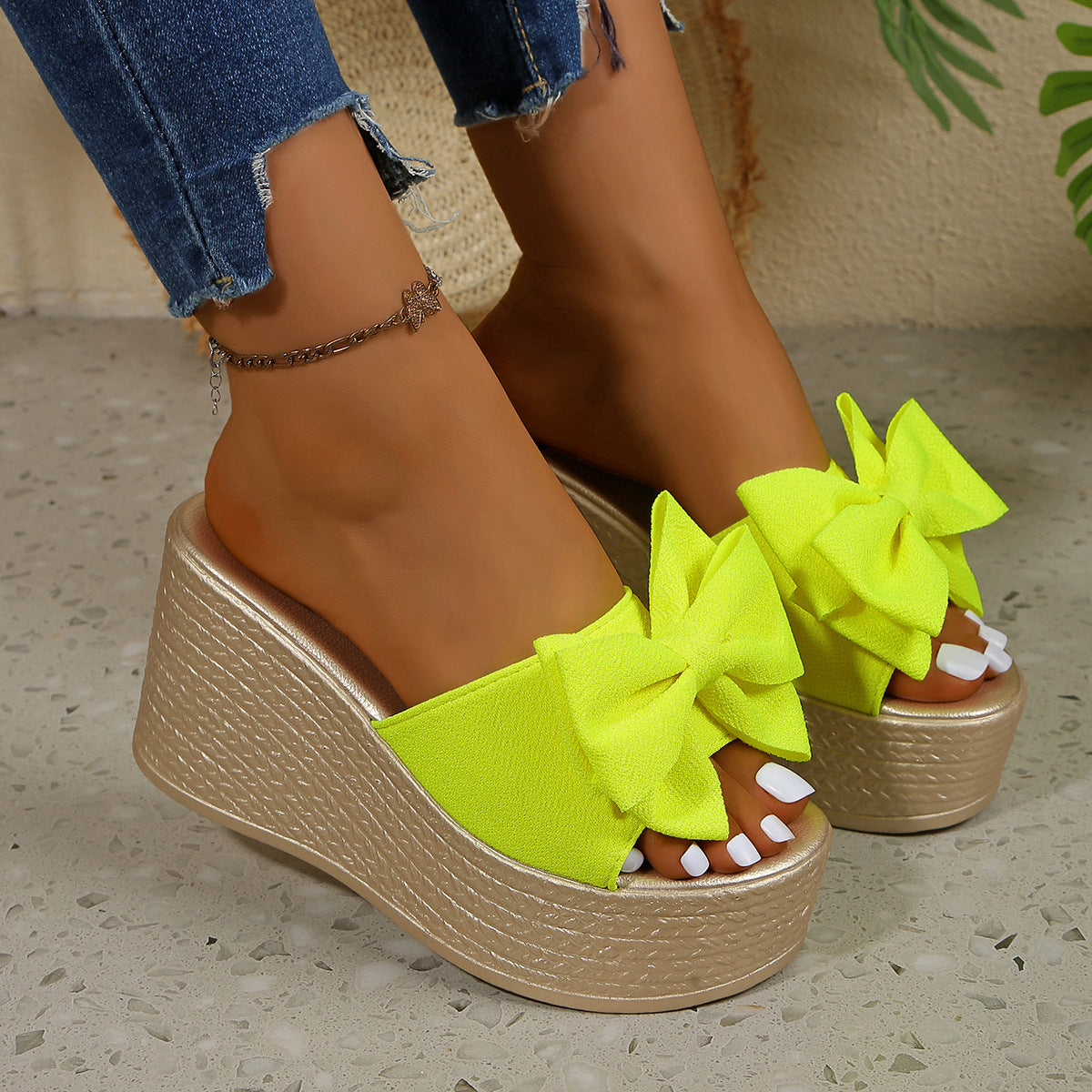 Women’s BowBella Platform Wedge Sandals – Chunky Flatform Summer Shoes (US 4–10.5)