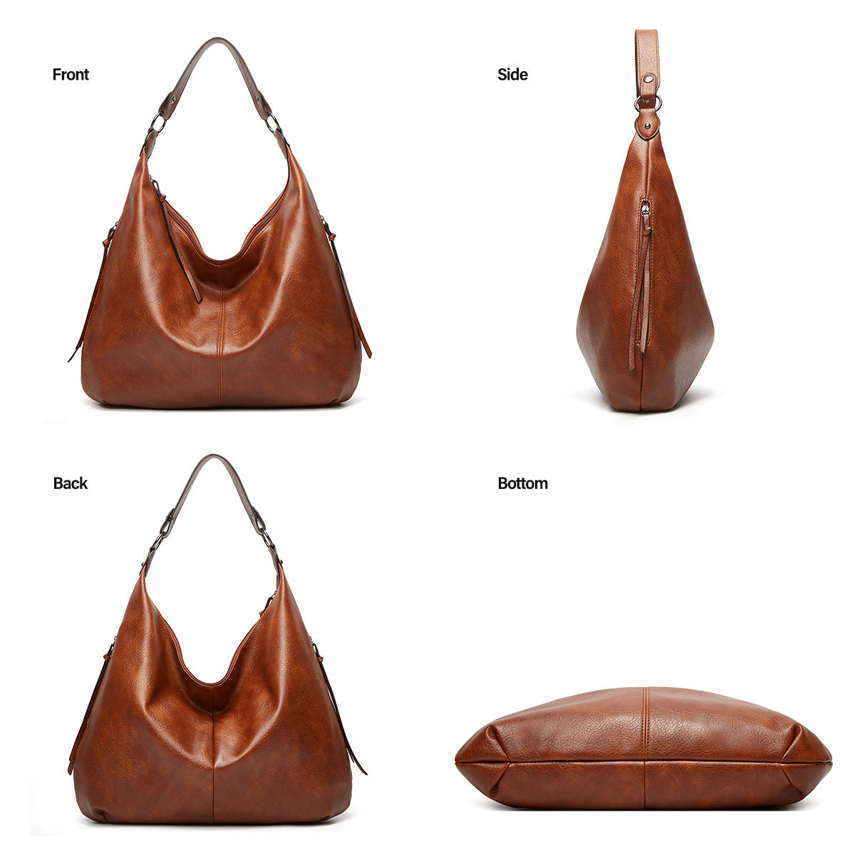 Ounamei Vegan Leather Hobo Shoulder Bag for Women | Large Capacity Purse with Matching Wallet & Card Holder | Shoulder & Crossbody Carry