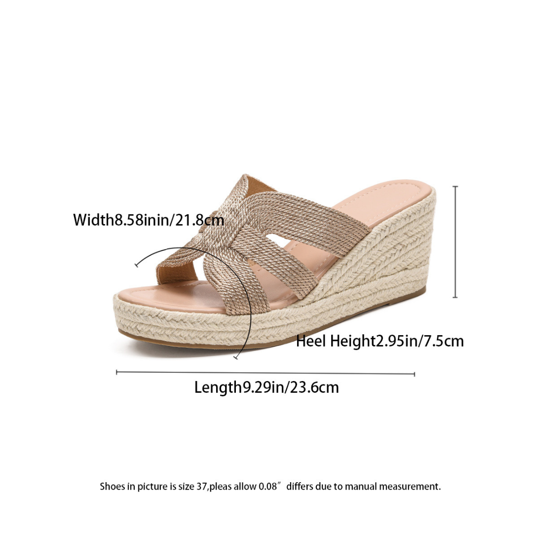 Women's Rosalie Woven Rope Espadrille Wedge Sandals - Artisan Platform Open-Toe Summer Shoes (US 4-10.5)