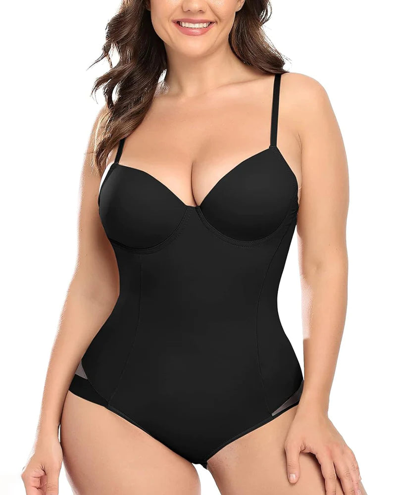 Breast Push Up Butt Lift Bodysuit Shapewear With Bra - By Qivii