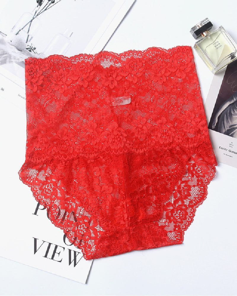 Women's Sexy High Waist Lace High Elasticity Breathable Slim Panties - By Qivii