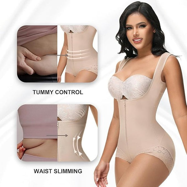 Shapshe® Leopard High Compression Open Bust Tummy Control Body Shaper