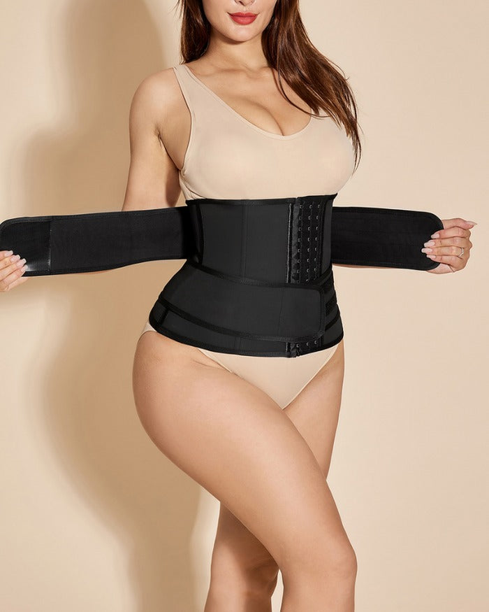 Waist Trainer for Women Workout Double Belt With Zipper - By Qivii
