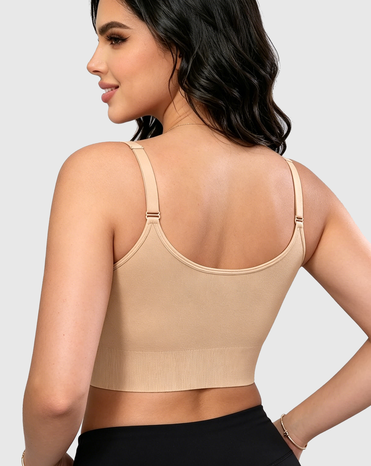 Adjustable Strap Front Hook Smoothing Unlined Wireless Bra