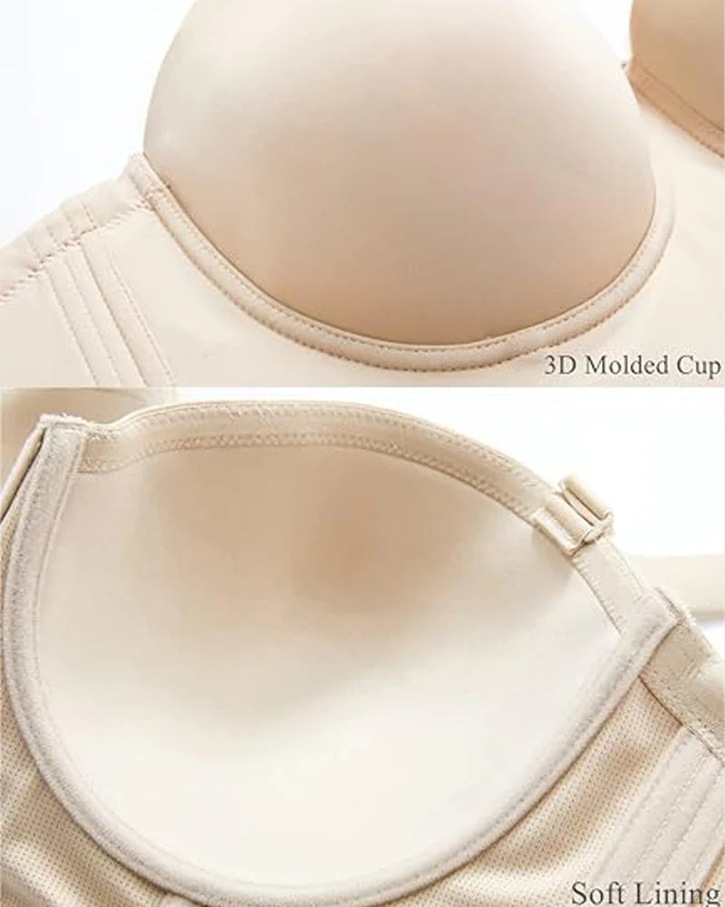 Seamless Multiway Low Back Anti Slip Push up Full Coverage Larger size Bras - By Qivii