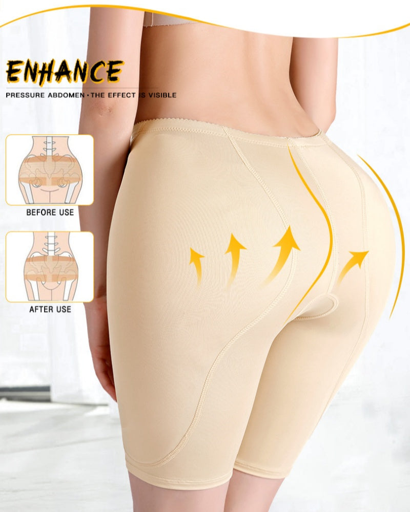 Women's Mid-rise Tummy Control Butt Lifting Shaping Shorts - By Qivii