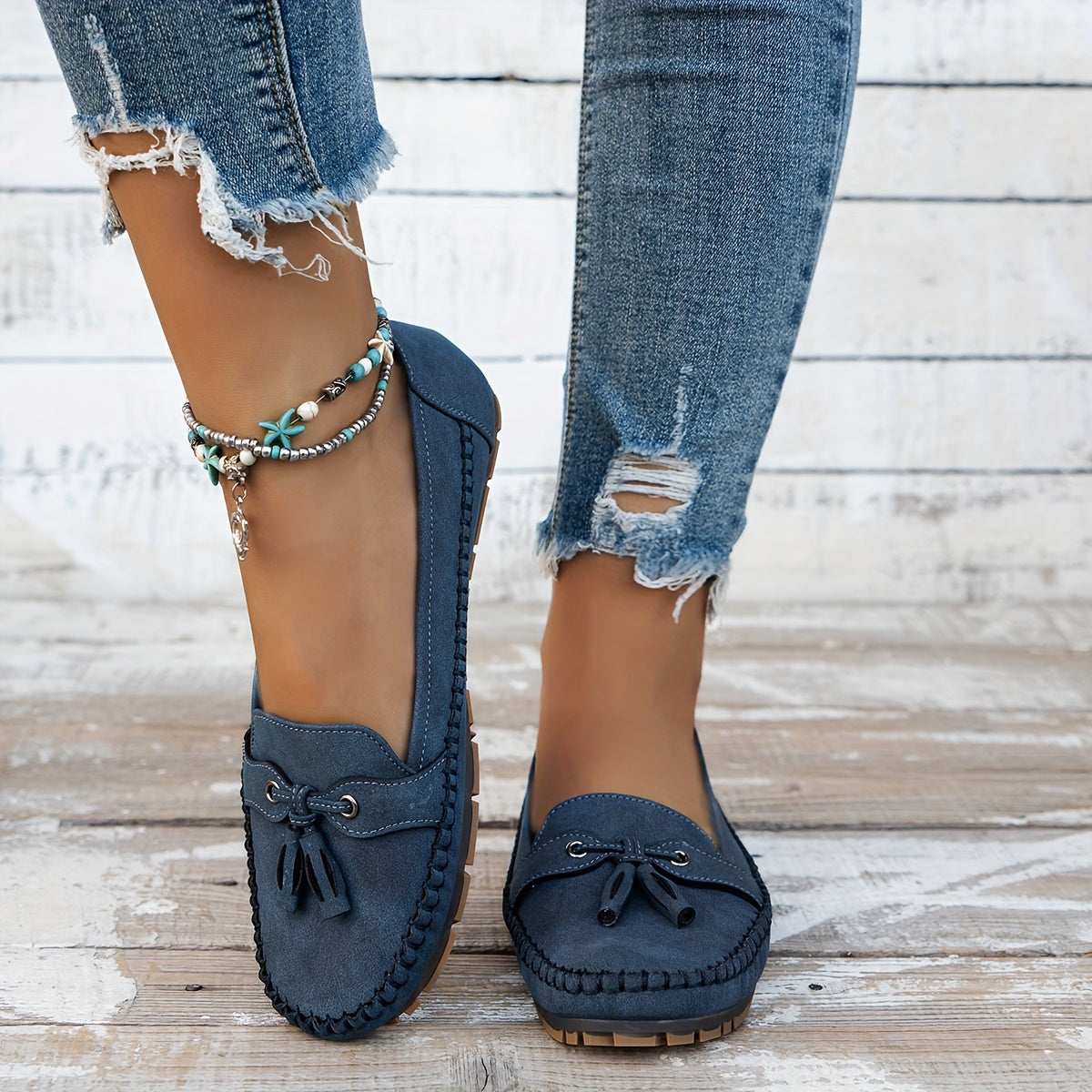 Nadine - Klassische Loafers mit Quasten-Detail - By Qivii