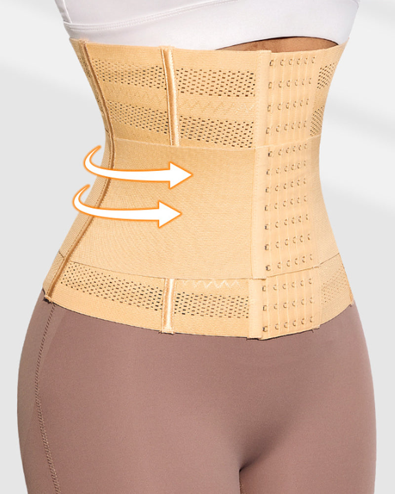 Hollow Breathable Double Belt Waist Trainer Tummy Control Slimming Sports Corset - By Qivii