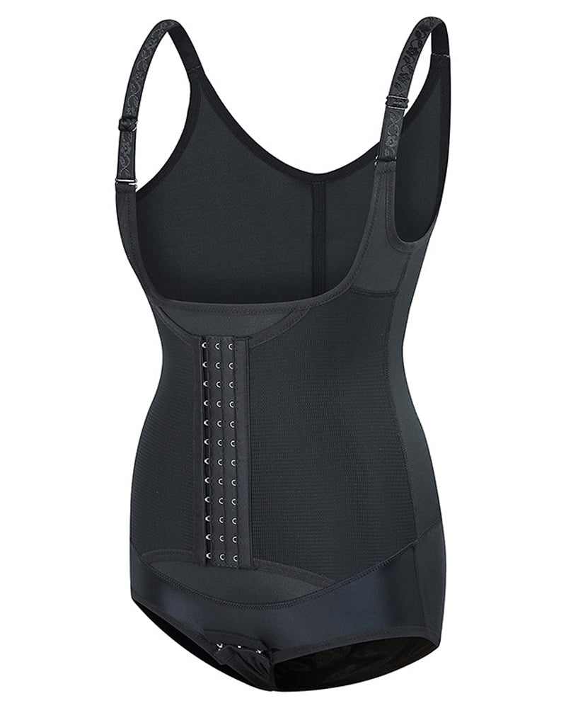Women's Waist Trainer Bodysuit Tummy Control Slim Cincher Open Bust Shapewear - By Qivii