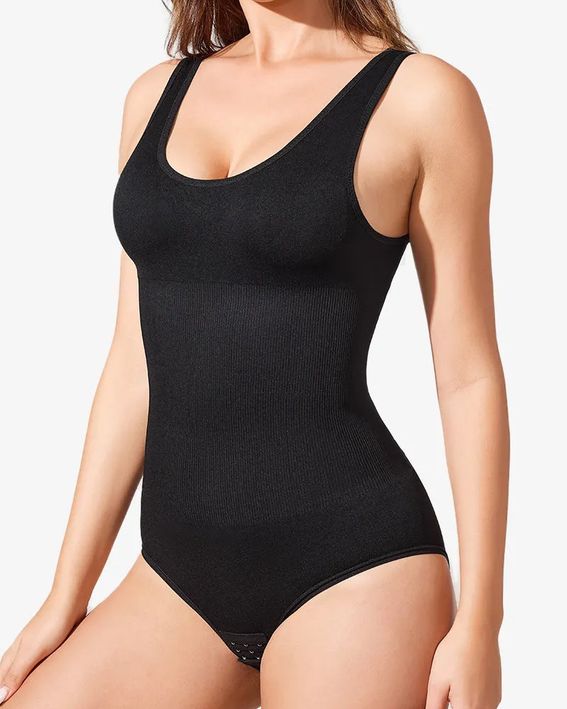 Women's Seamless Round Neck Tummy Control Briefs Bodysuit