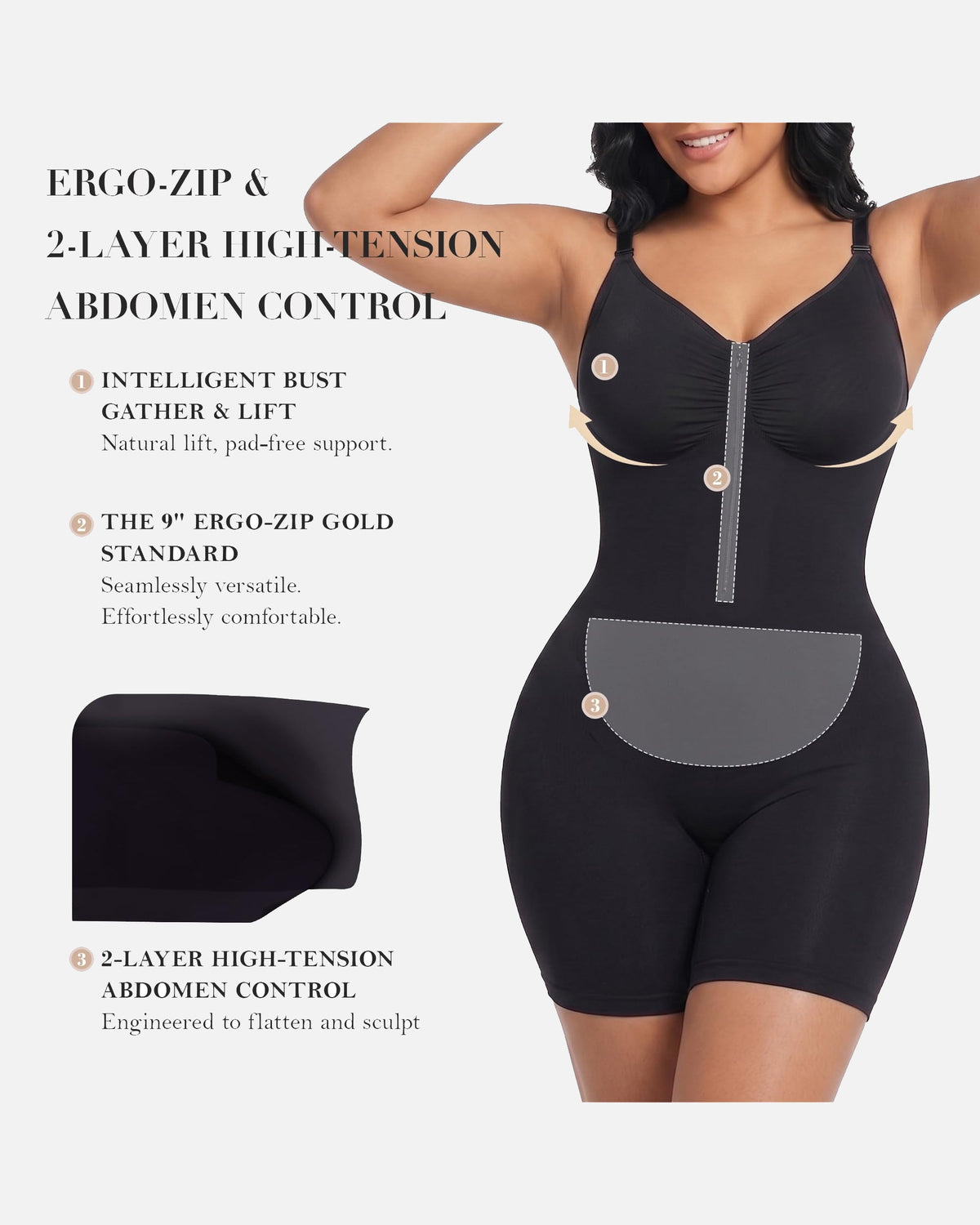 Seamless Sculpt Mid-Thigh Zipper Bodysuit