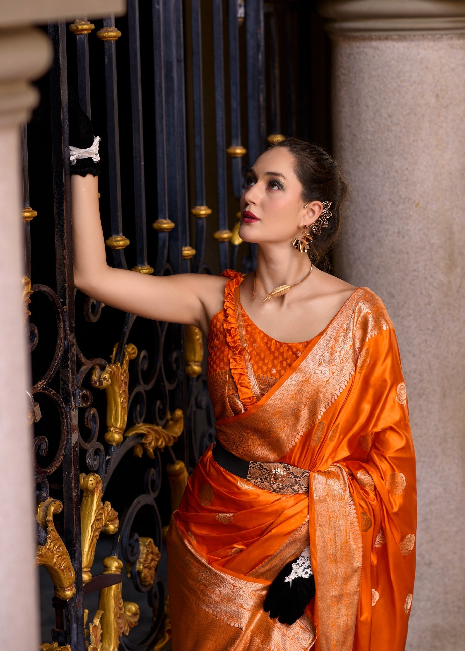 Party Wear and Festival Wear Saree with Beautiful Zari Weaving Border