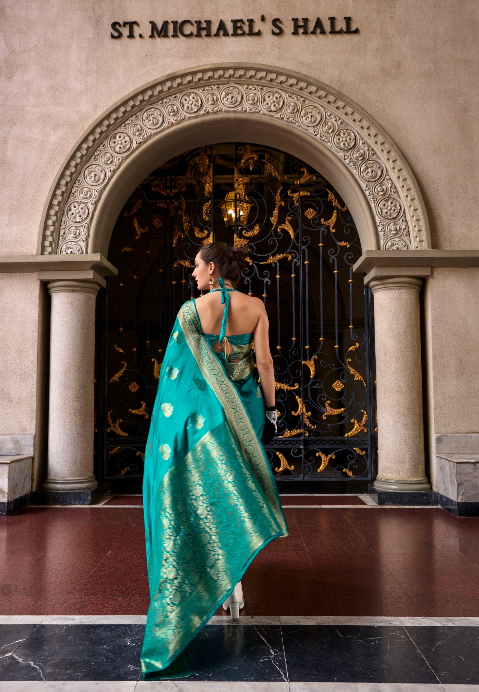 Blue Satin Mungha Silk Saree with Zari Weaving Border and Designer Pallu