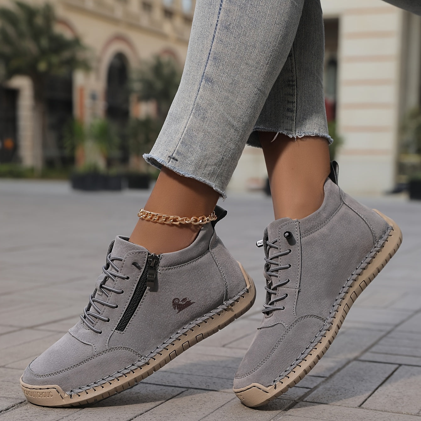 Mila – Komfortable orthopädische Sneakers + Reißverschluss - By Qivii
