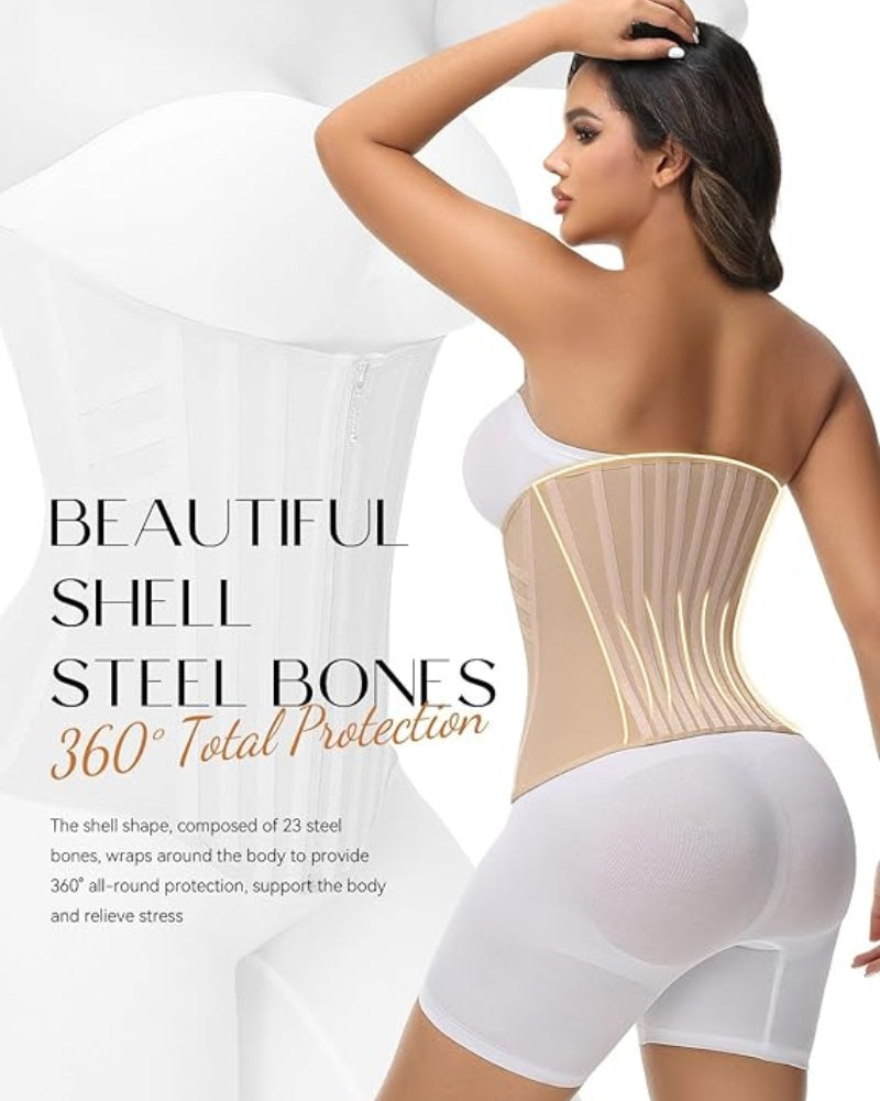Shapshe® Curved Boned Waist Trainer High Compression Tiny Waist Corset - By Qivii