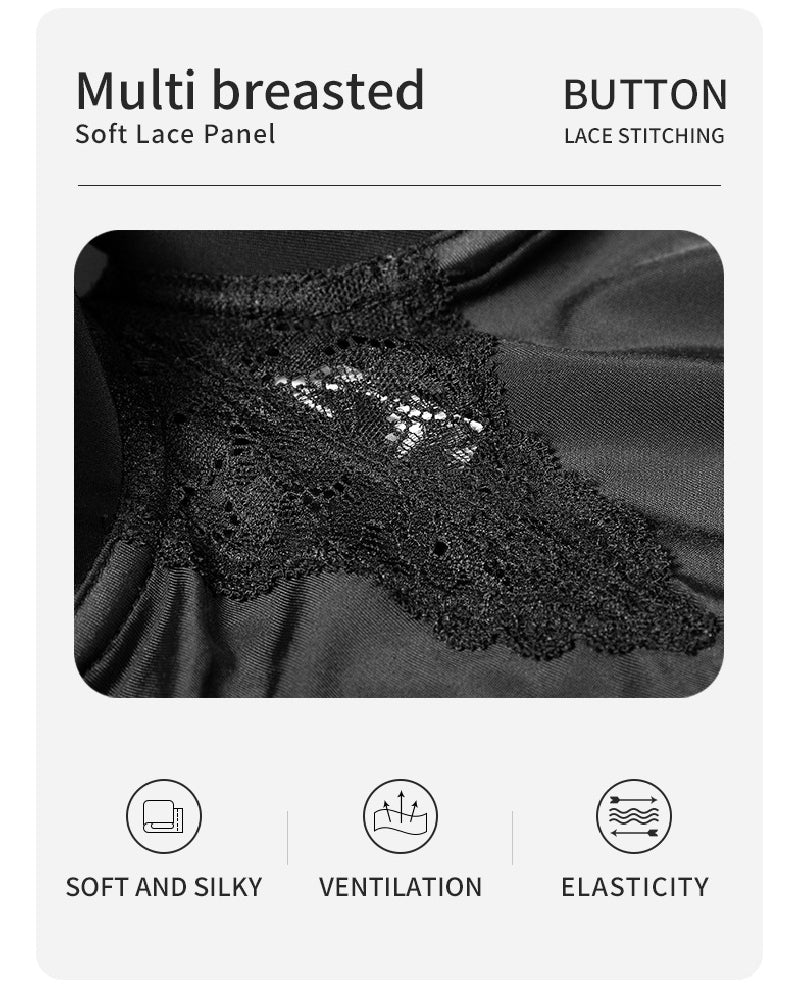 Women's Low Back Bodysuit Lace Stitching Tummy Control Brief Shapewear With Built In Bra - By Qivii