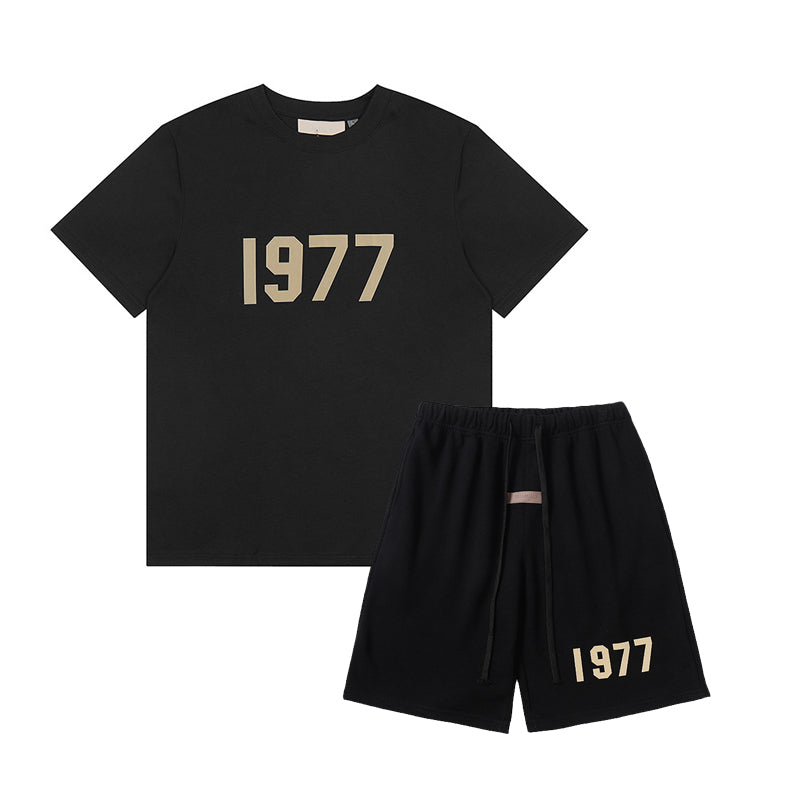 1977 T-Shirt / Shorts / Set - Iron Black - By Qivii