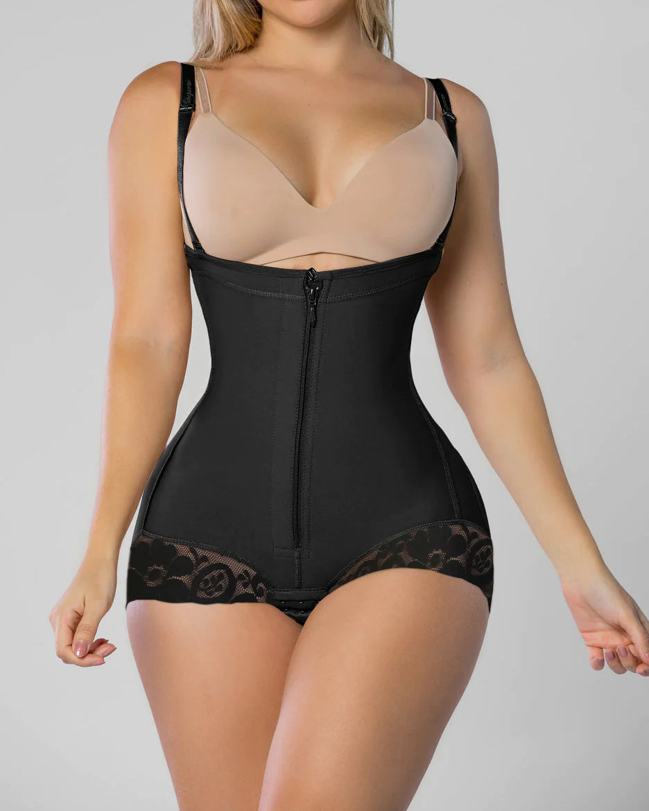 Shapshe® Tummy Control Faja Shaper Bodysuit Zipper Opern Bust