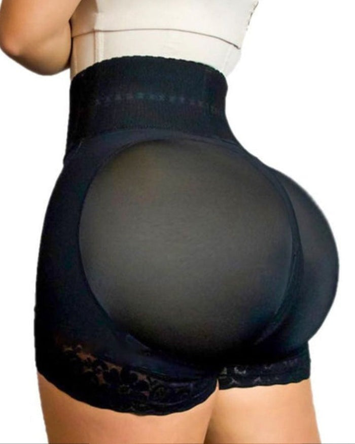 Shapshe® Double Compression High Waisted BBL Shorts With Mid-section Tummy Control Panties - By Qivii