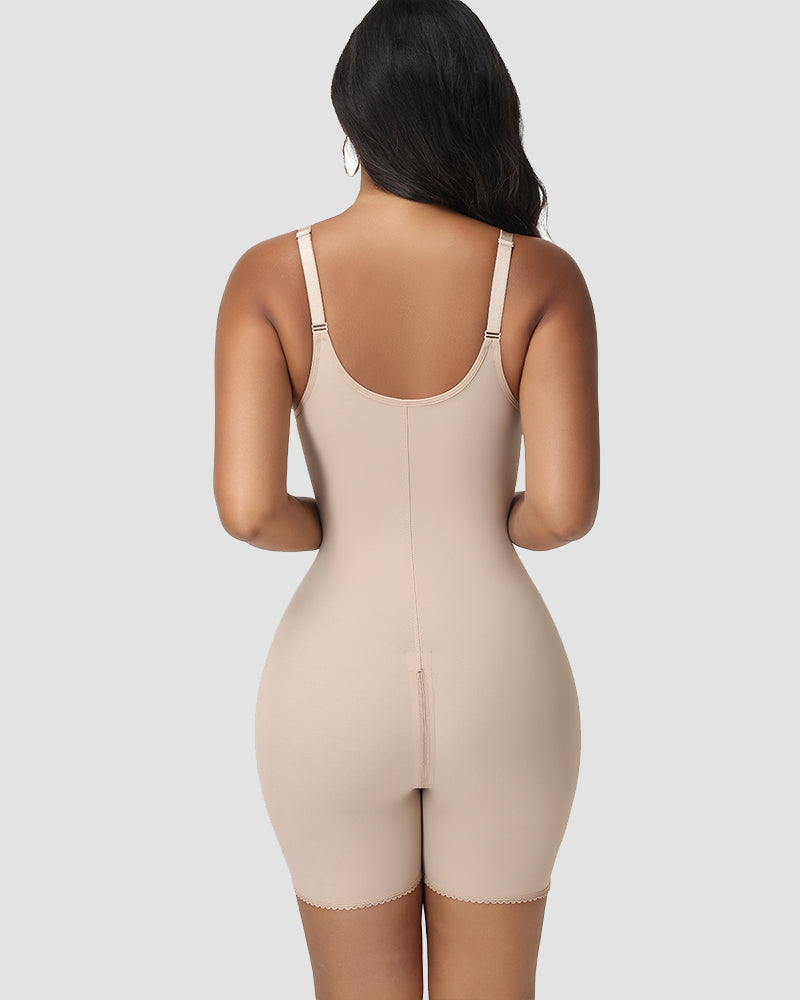 Shapshe® Lace Panel Full Body Shaper with Front Zipper