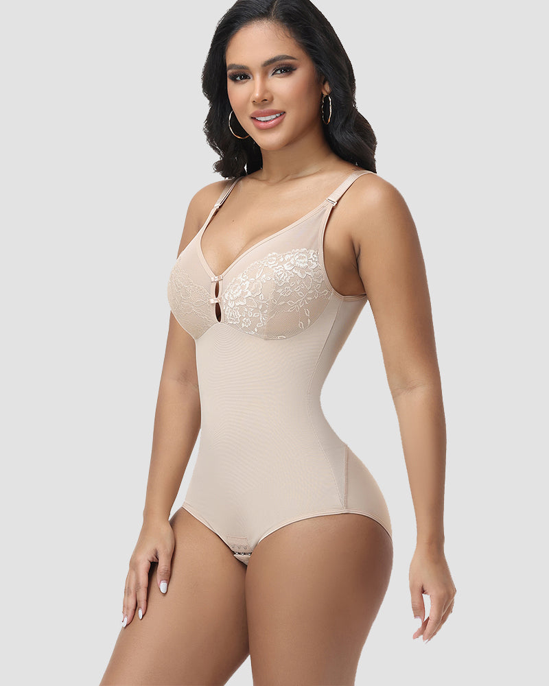 Shapshe® Lace Deep V Keyhole Cutout Bodysuit