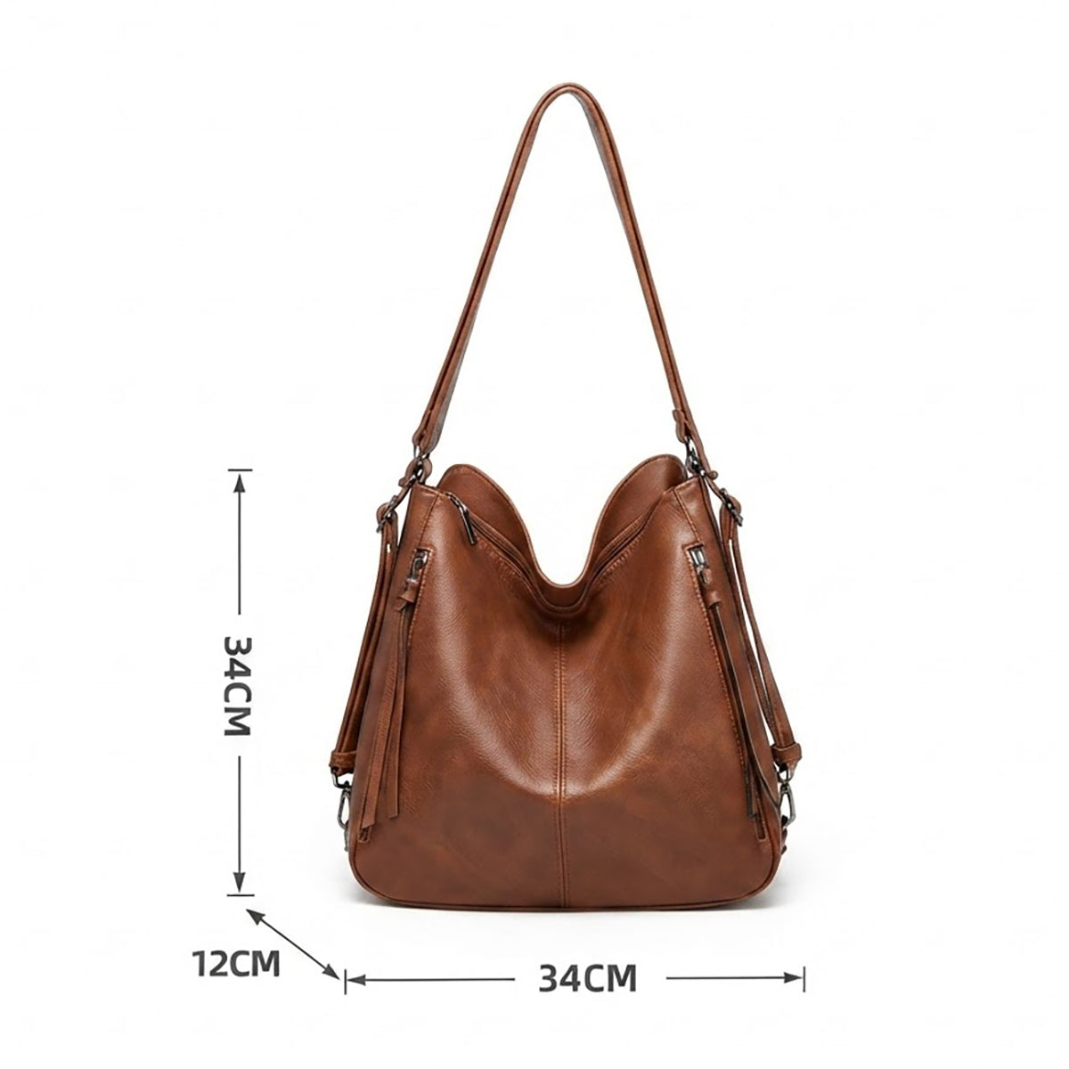 Ounamei Vegan Leather Hobo Tote Bag for Women | Multi-Way Carry Shoulder Crossbody Backpack Bag with Matching Wallet