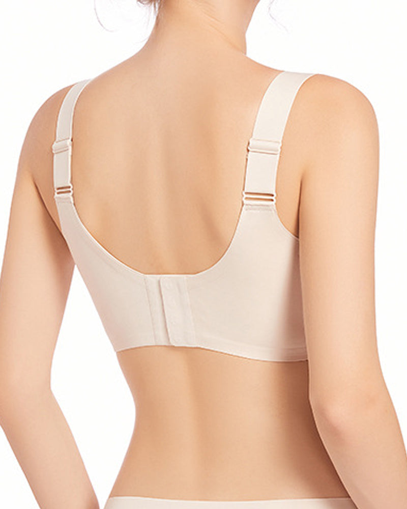 Smooth No Underwire V Neck Bra Seamless Full Coverage Comfort Push Up Bra - By Qivii