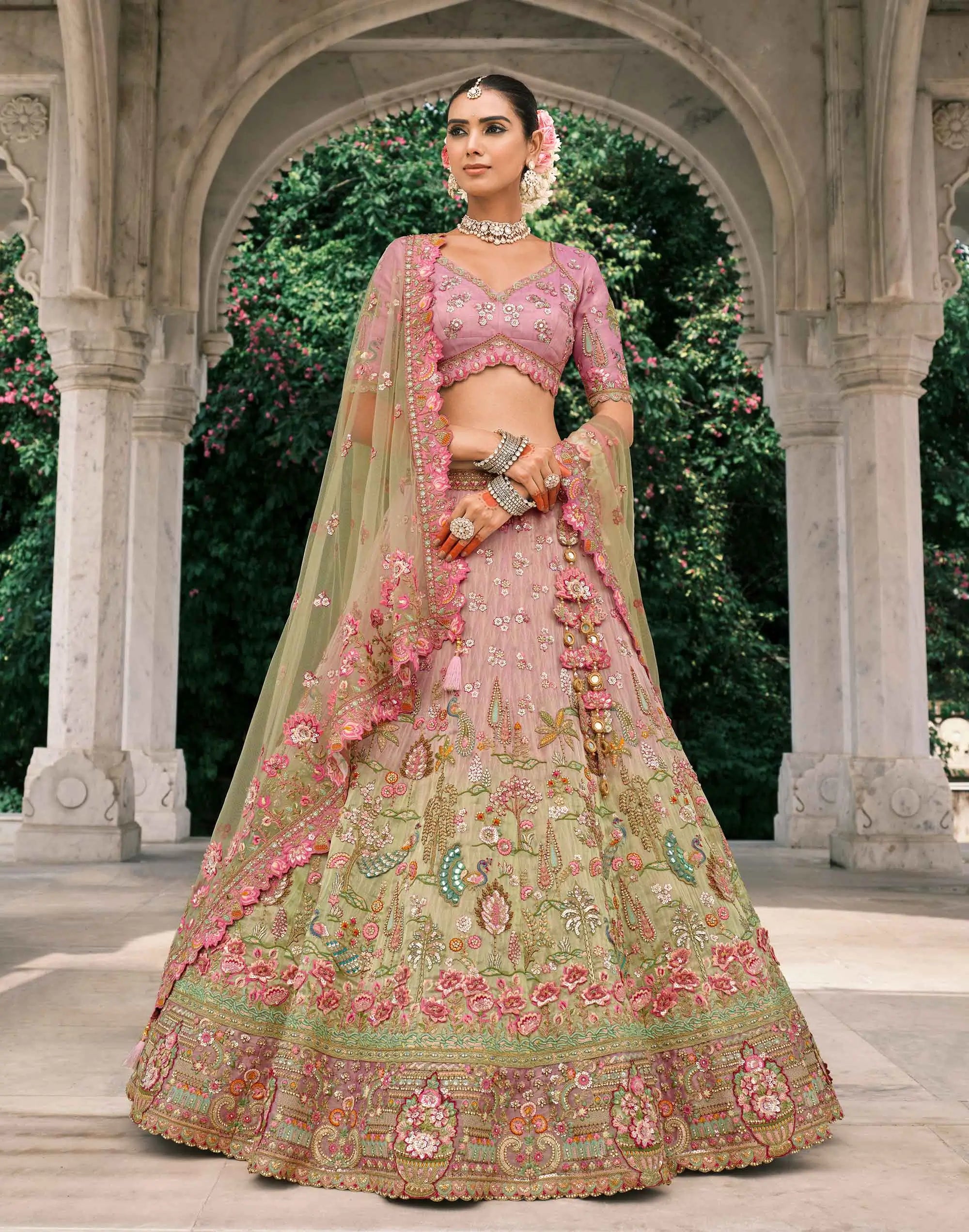 Petite Orchid Bridal Lehenga With Stunning Designer Embroidery - qivii