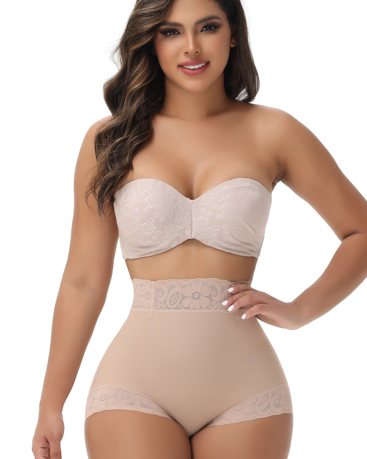 Shapshe® Mid-Rise Butt Lift Shaper Panty Lace Seamless Shapewear Brief - By Qivii