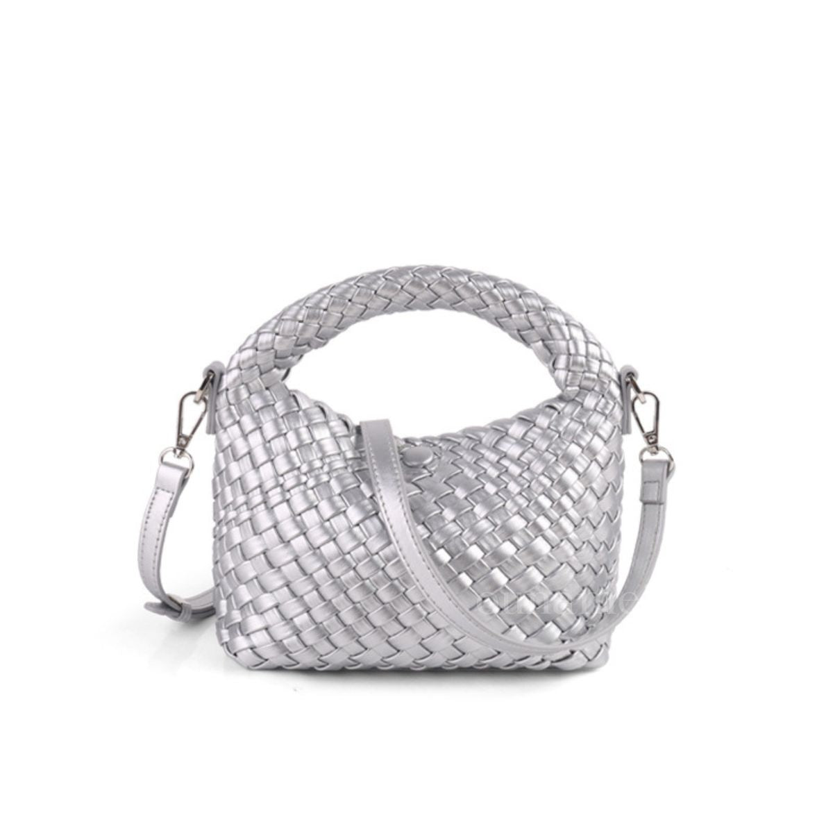 Mini Woven Crossbody Tote Bag