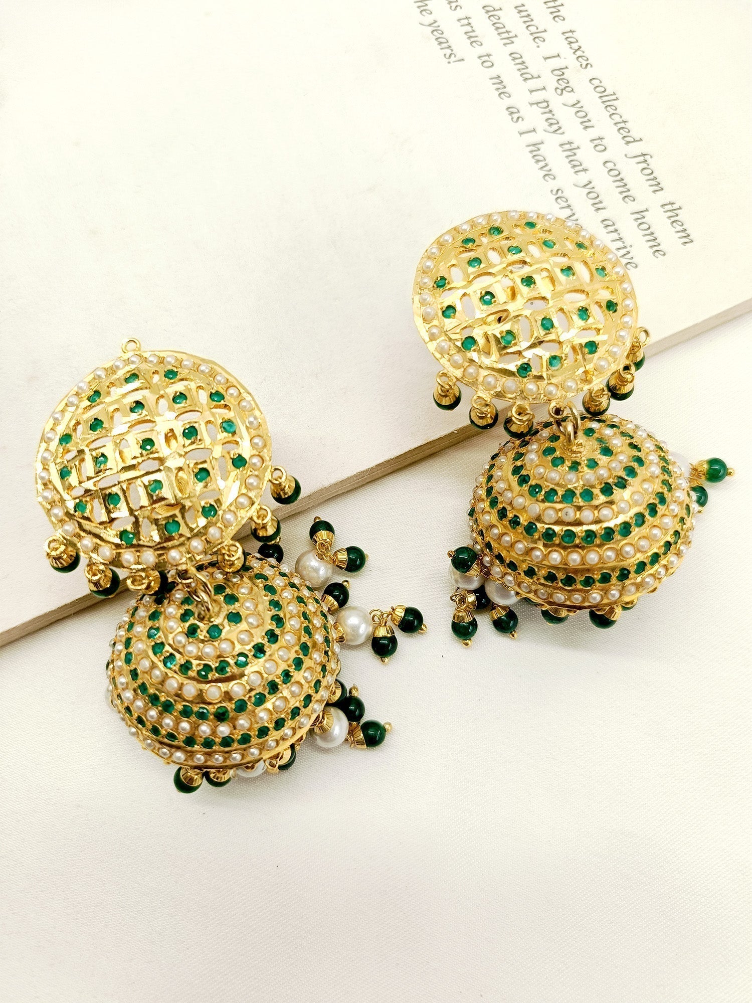 Ismita Green Jadau Jhumki - qivii