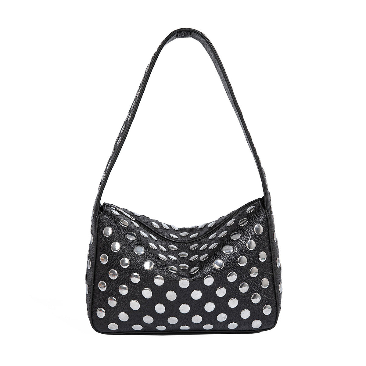 Women's Retro Rider Bag – Artisan-Embellished Underarm Shoulder Bag with Rivet Hardware