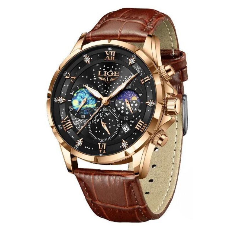 Verfijnde Maanfase Horloge - By Qivii