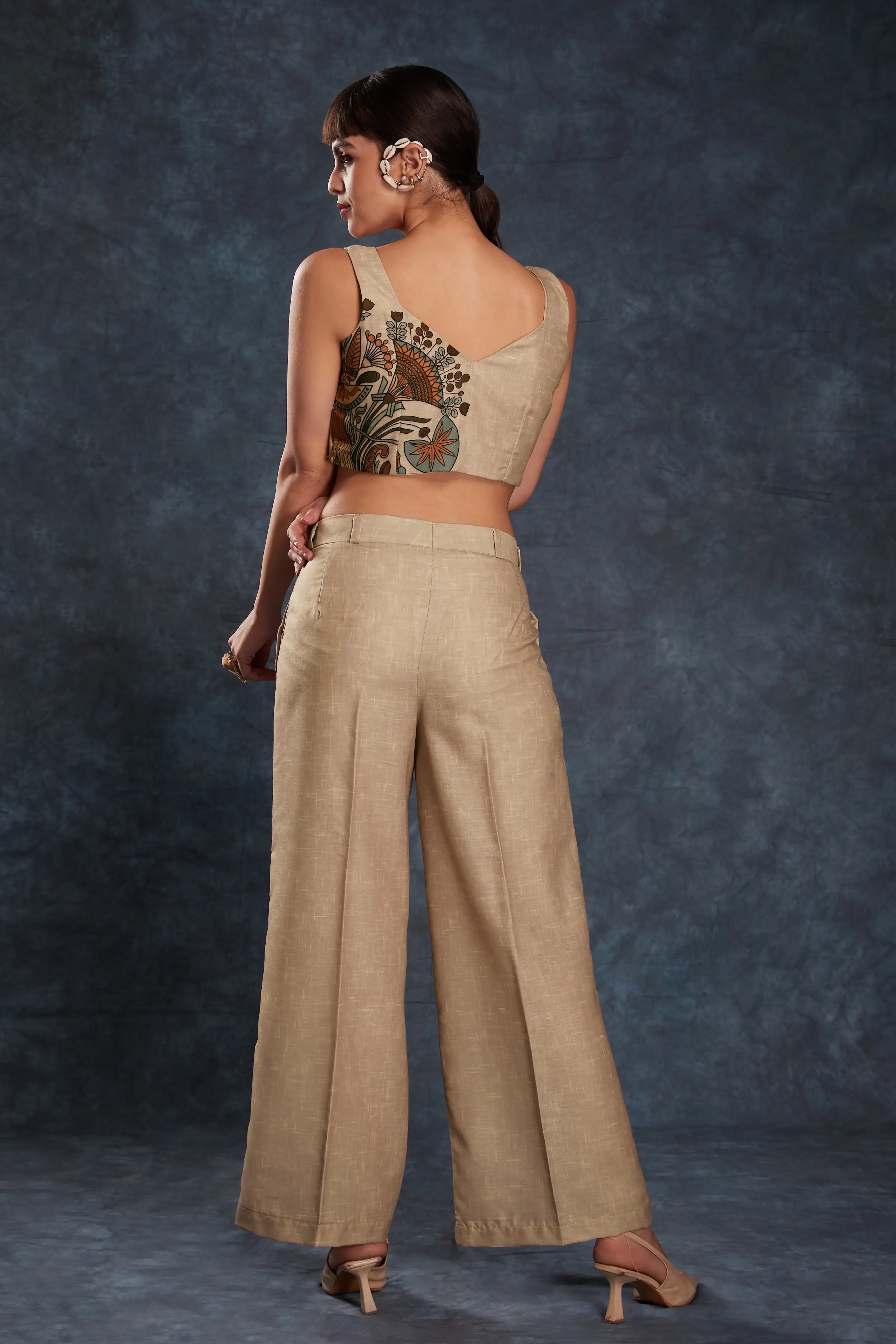 Brown Linen Co-ord Set - qivii