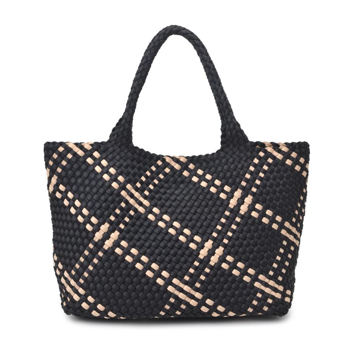 Colorblock Neoprene Woven Bag - Camel | Ounamei